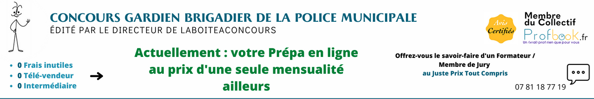 Concours Gardien Brigadier police municipale