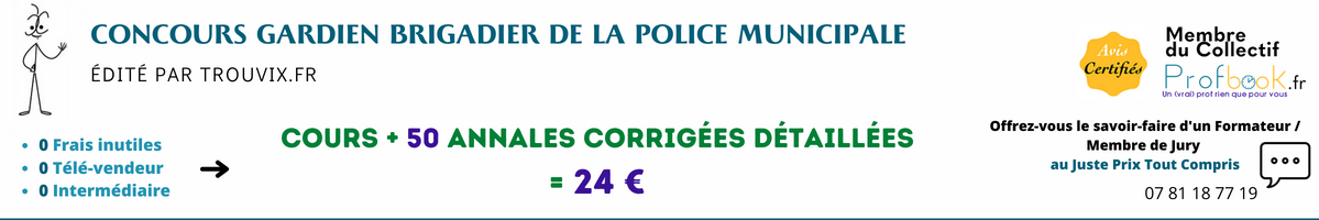 Concours gardien brigadier police miunicipale